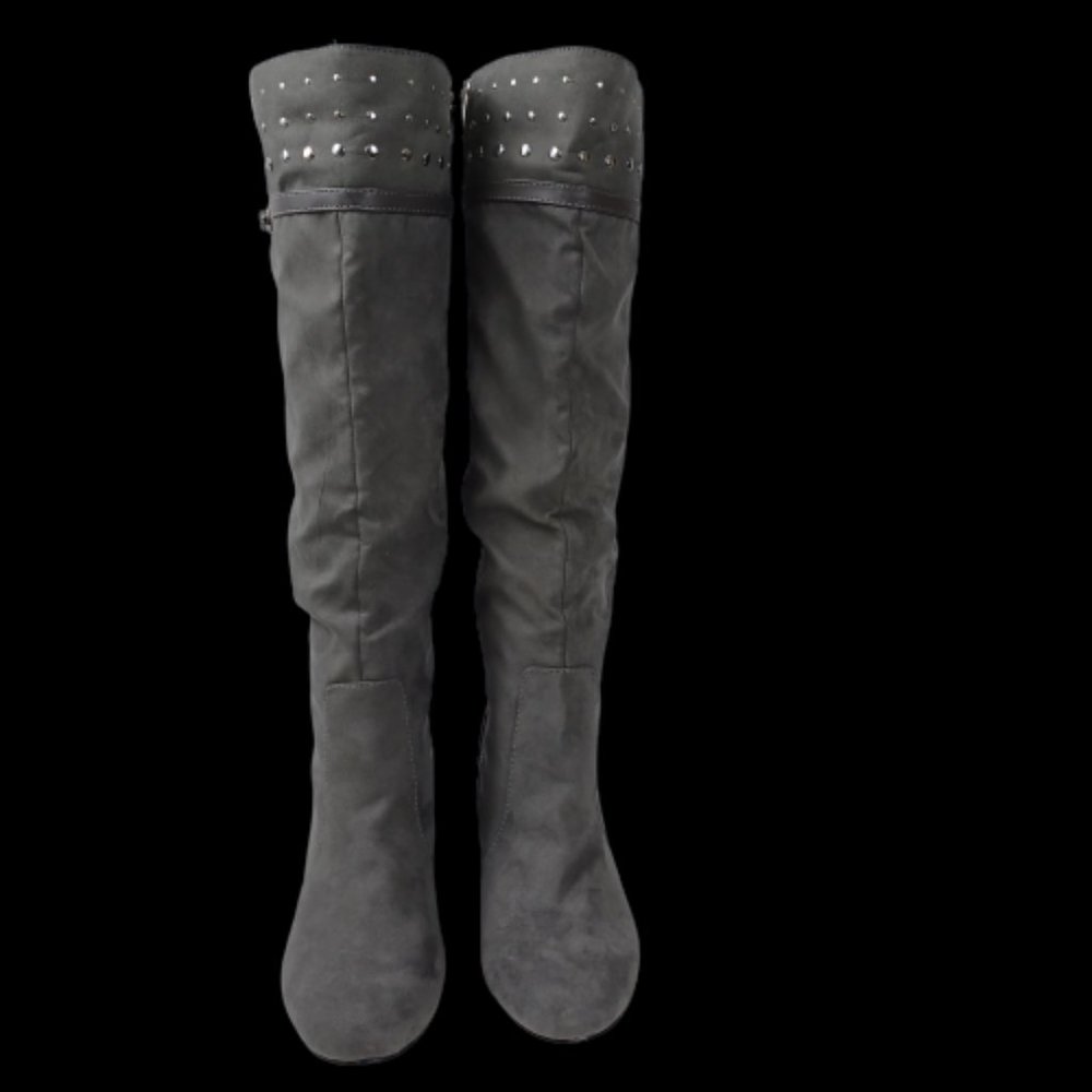 Women's Bella Vita Grey Knee High Heeled Boots sz 7.5 - Picture 5 of 10